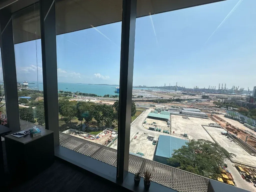 Unblocked sea views from Tanjong Pagar office